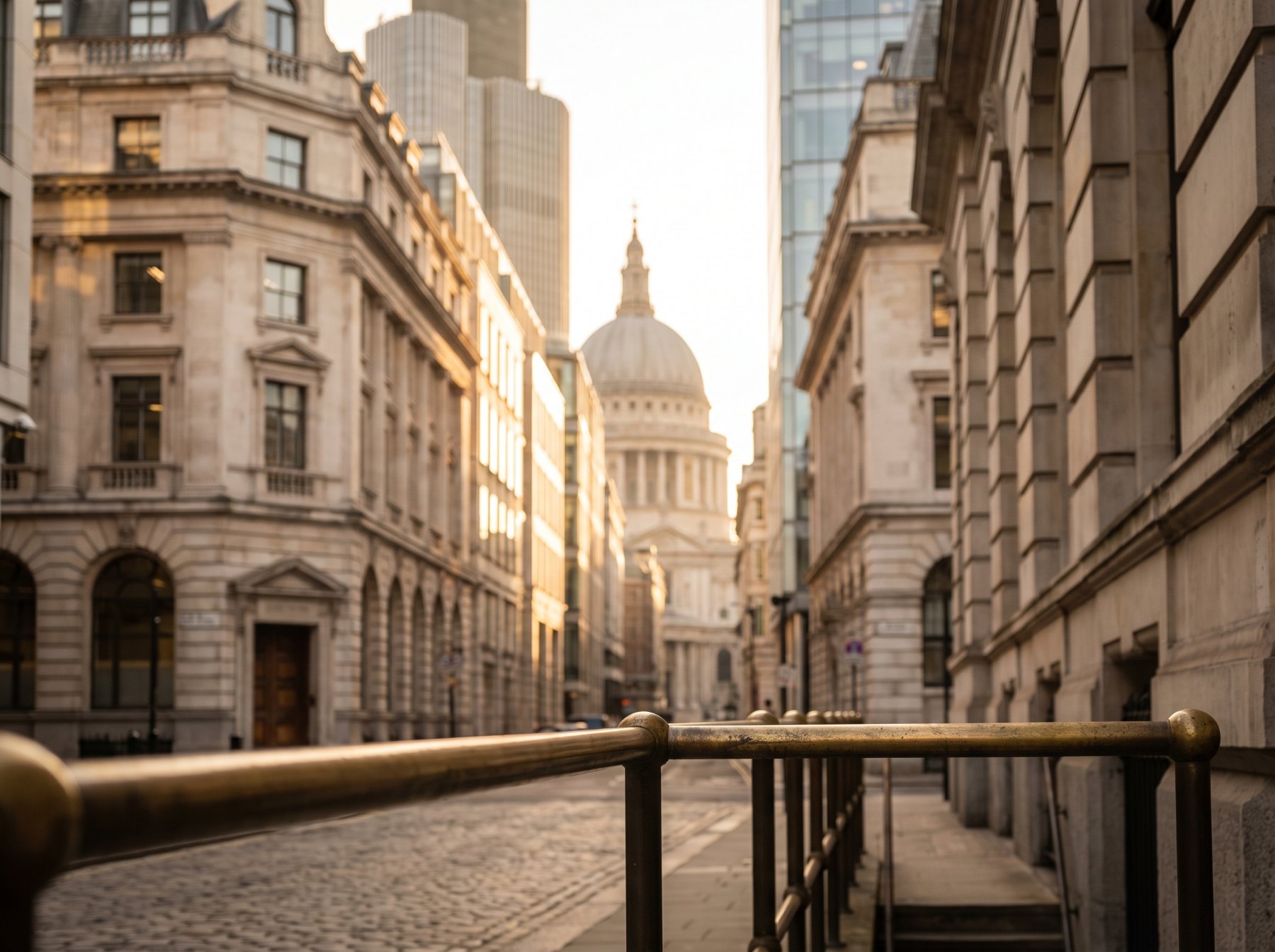 London financial district at golden hour